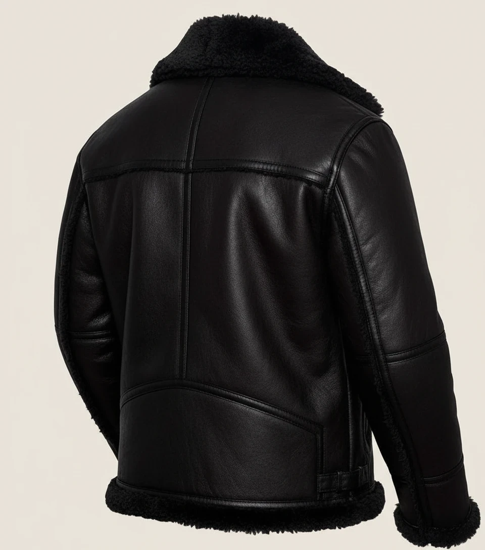 Black B3 Bomber Leather Jacket