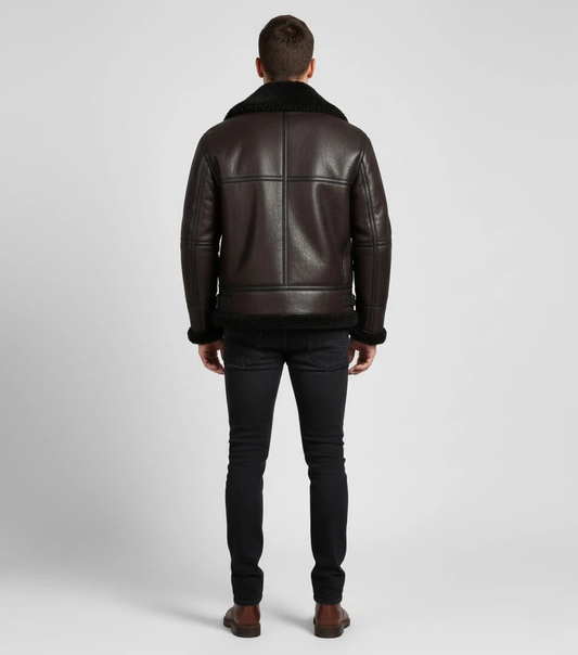 Black sheepskin jacket