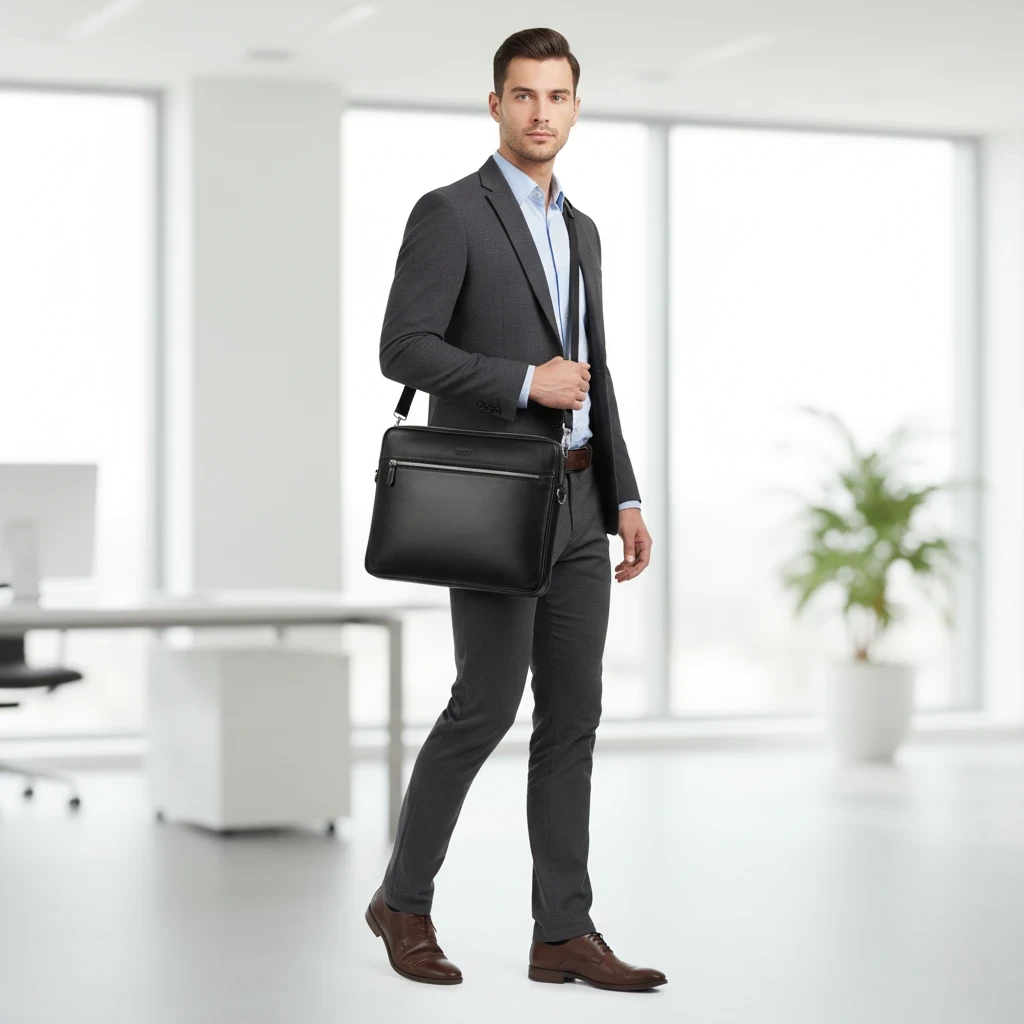 Leather Laptop Messenger Bag