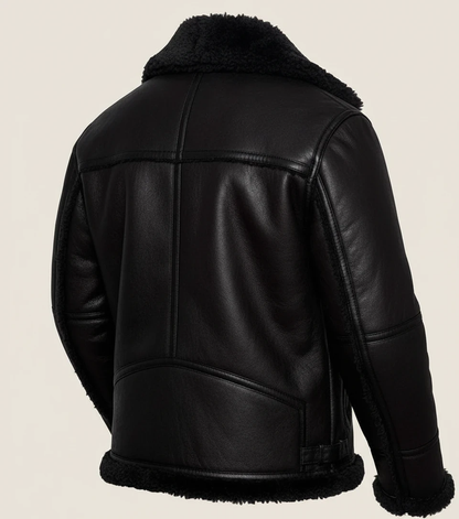 Black B3 Bomber Leather Jacket