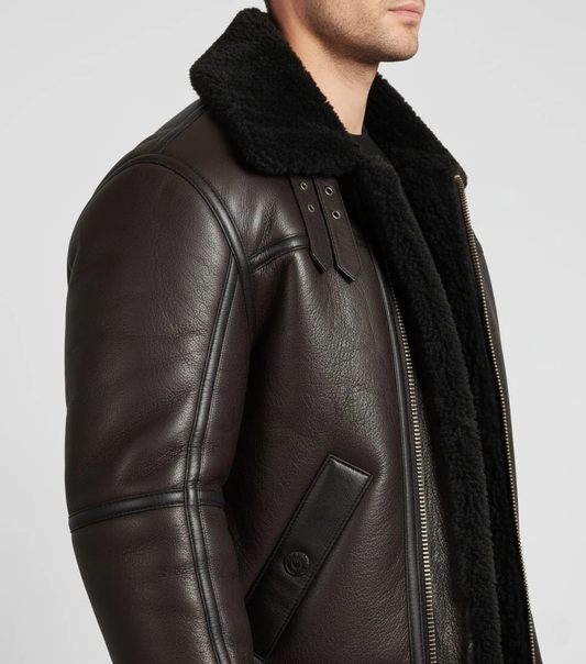 Black sheepskin jacket