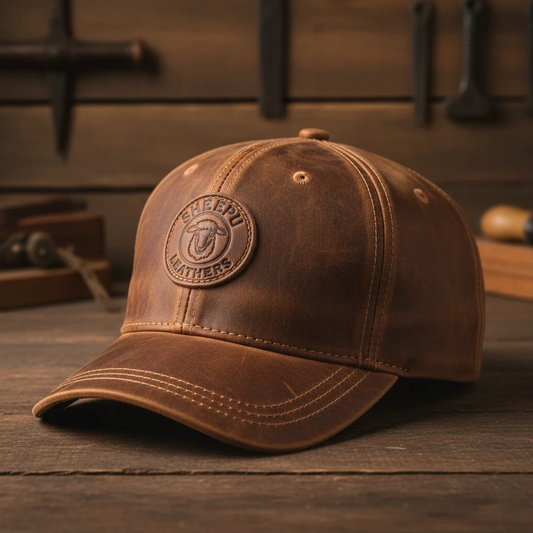 Brown Vintage Leather Cap