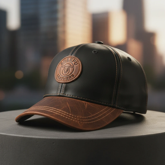 Two-Tone Leather Cap