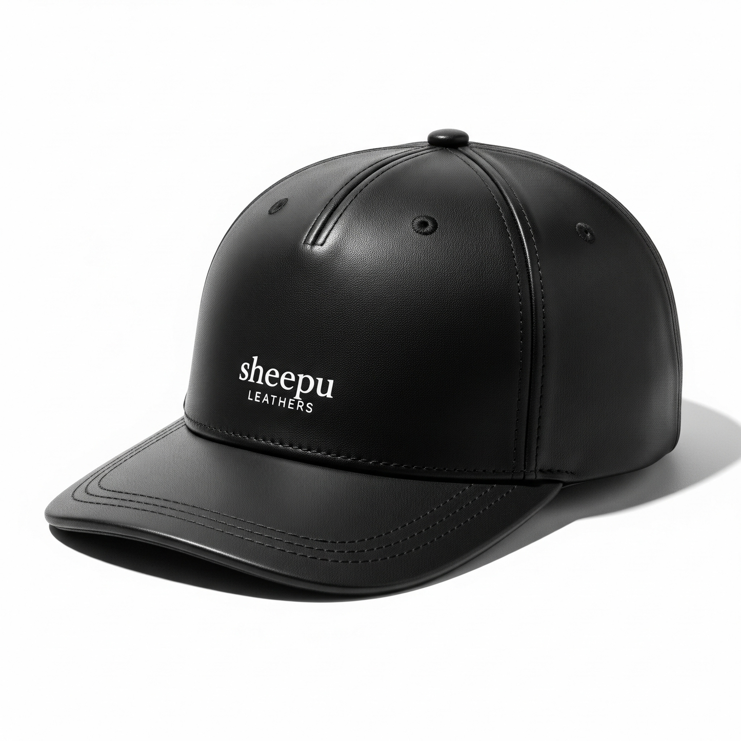 Leather Black Cap